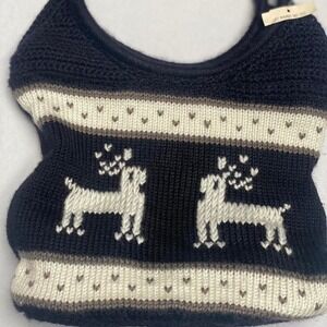 The perfect Winter Wool Bag purse with Reindeer